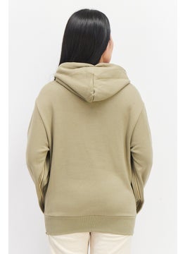 adidas Originals Women Sportswear Fit Long Sleeve Brand Logo Hoodie, Olive Green  - Image 4