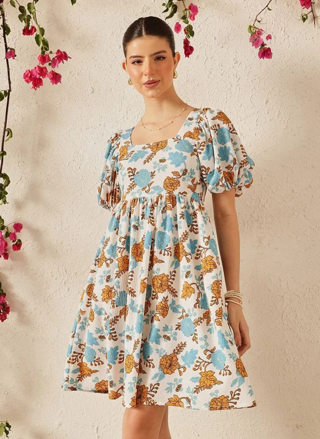 STREET 9 Floral Printed Fit & Flare Dress for Women