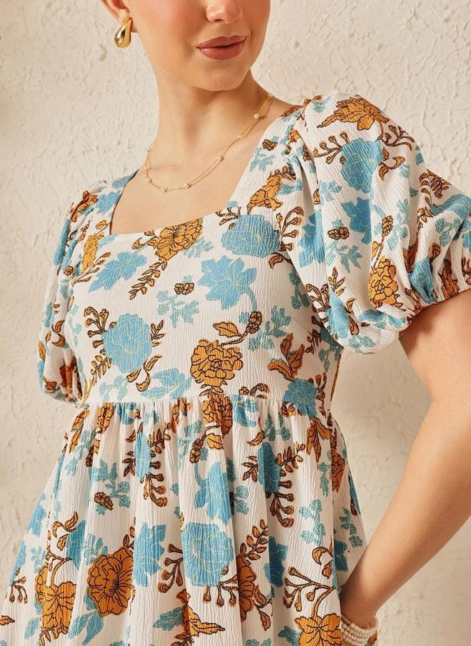STREET 9 Floral Printed Fit & Flare Dress for Women