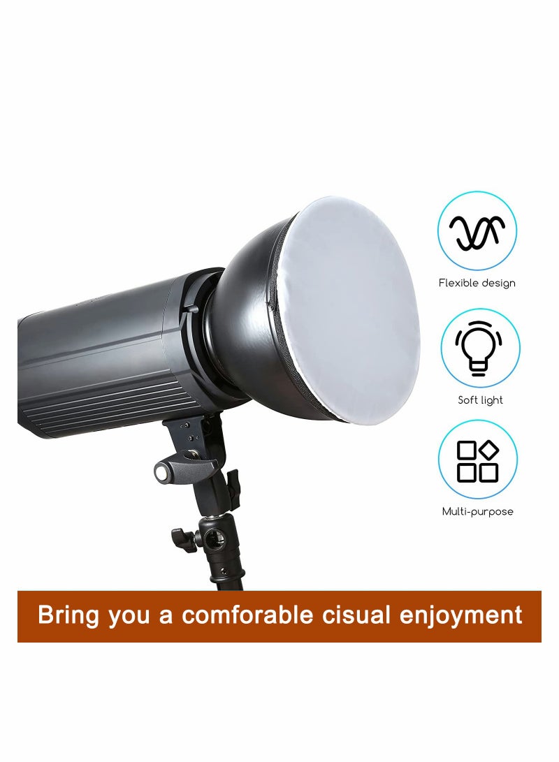 4 Pack Soft White Diffuser Lamp Covers - 7 inch Cloth Shades for Strobe & LED Video Lights - Image 3