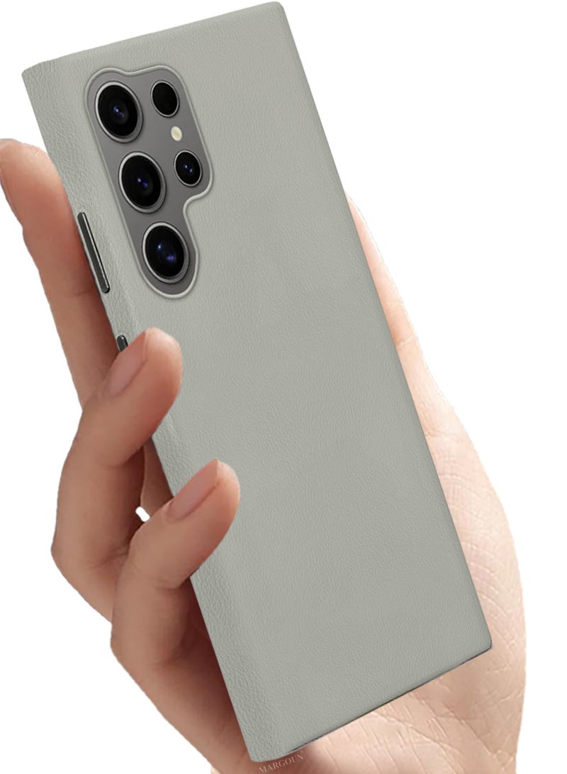 CATANES Leather Slim Fit Phone Case for Samsung Galaxy S24 Ultra – Shock-Absorbent Bumper & Precise Camera Cutout - Titanium Grey - Image 2