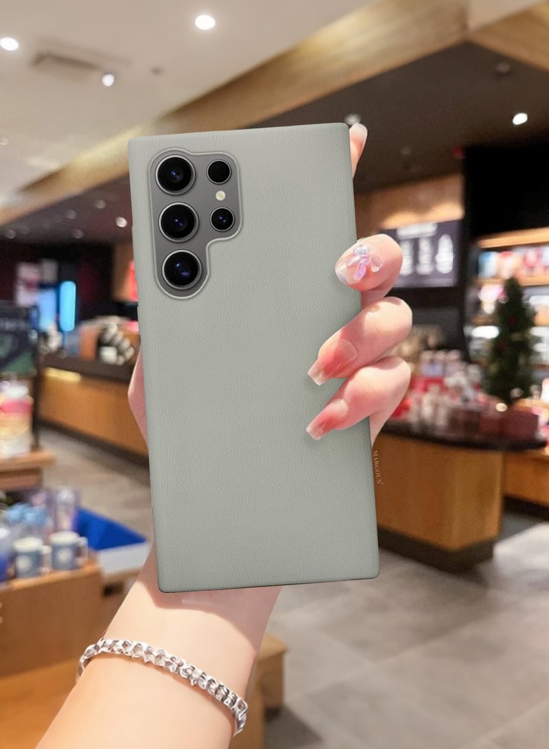 CATANES Leather Slim Fit Phone Case for Samsung Galaxy S24 Ultra – Shock-Absorbent Bumper & Precise Camera Cutout - Titanium Grey - Image 5