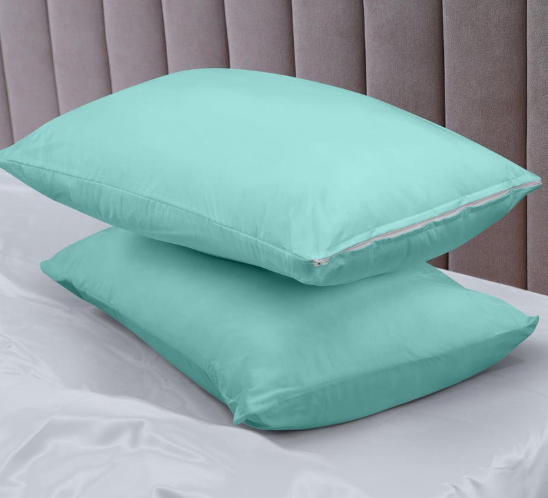 Utopia Bedding Waterproof Pillow Protectors Zippered Queen Size (2 Pack  Spa Blue)  Zippered Pillowcases  Bed Bug Proof Pillow Encasement Covers 20 x 28 Inches - Image 2