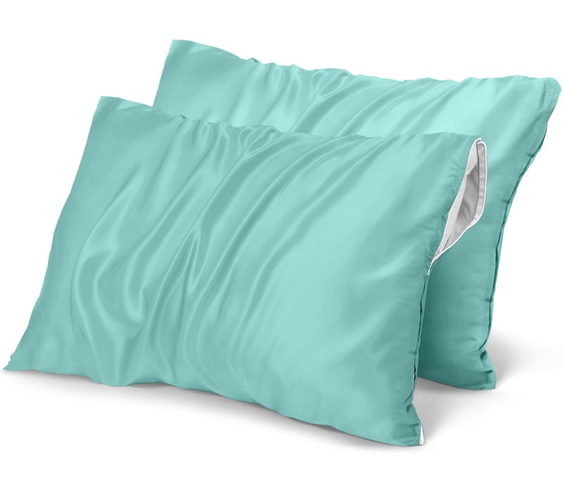 Utopia Bedding Waterproof Pillow Protectors Zippered Queen Size (2 Pack  Spa Blue)  Zippered Pillowcases  Bed Bug Proof Pillow Encasement Covers 20 x 28 Inches - Image 1
