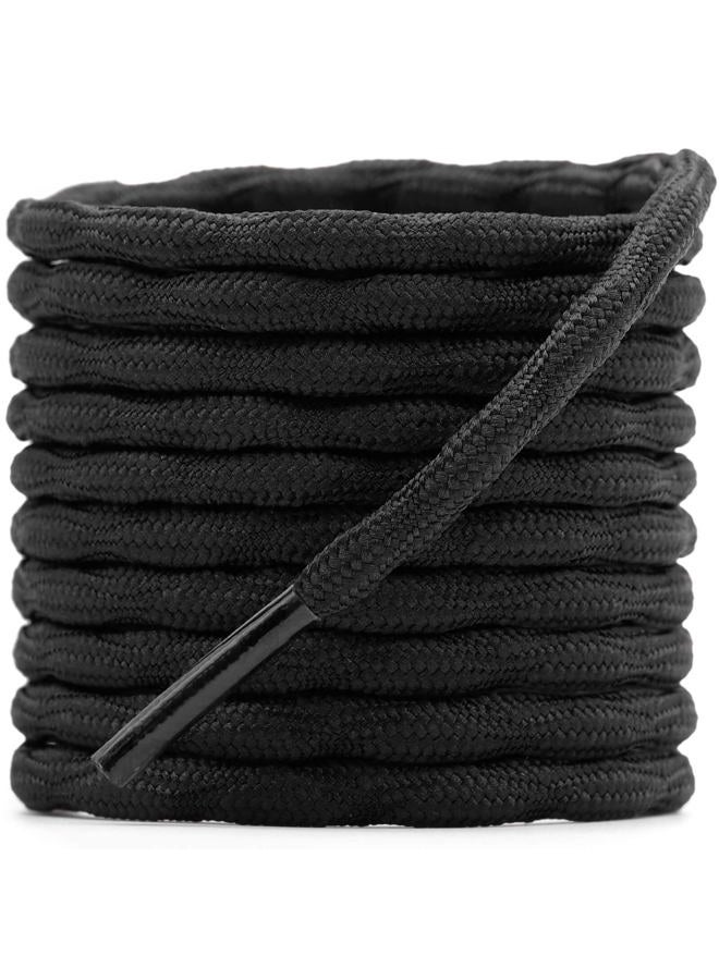 DELELE 2 Pair Round Wave Shape Non Slip Heavy Duty and Durable Outdoor Climbing Shoelaces Black Hiking Shoe Laces Shoestrings-71 inch - Image 1