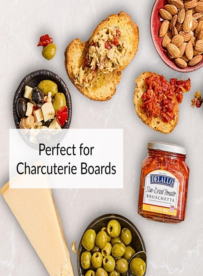DeLallo Sun-Dried Tomato Bruschetta, Gourmet Spread Made with Extra Virgin Olive Oil, Authentic Italian Recipe, Non-GMO, Kosher, Gluten-Free, 10 oz Jar, (3 Pack) - Image 3
