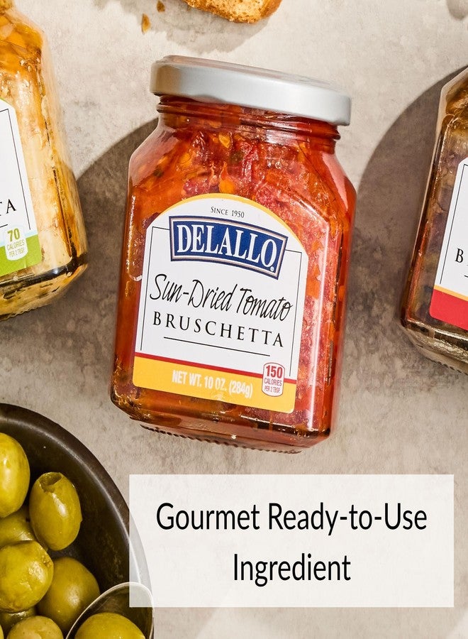 DeLallo Sun-Dried Tomato Bruschetta, Gourmet Spread Made with Extra Virgin Olive Oil, Authentic Italian Recipe, Non-GMO, Kosher, Gluten-Free, 10 oz Jar, (3 Pack) - Image 2