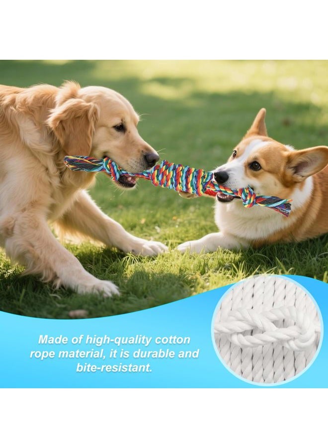 Dog Rope Toys for Aggressive Chewers, 4 Pack Durable Cotton Rope Chew Toys for Medium and Large Dogs, Teeth Cleaning, Interactive Tug of War, Puppy Training and Fetch Play - Image 5