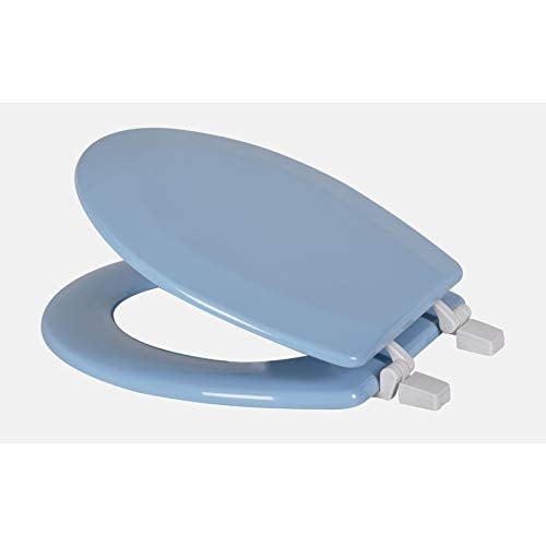 J&V Textiles Round Wooden Toilet Seat With Beveled Edge (Light Blue)* - Image 5