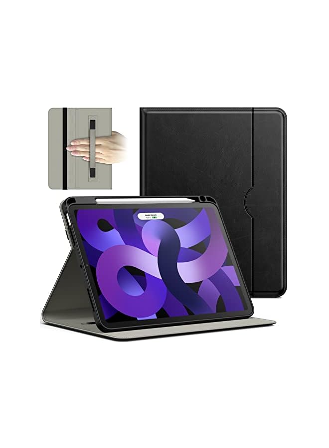 Jetech Case For Ipad Air 5/4 (10.9-Inch, 2022/2020 Model, 5Th/4Th Generation), Pu Leather Business Folio Protective Tablet Cover With Pencil Holder & Pocket, Multi-Angle Viewing (Black) - Image 1