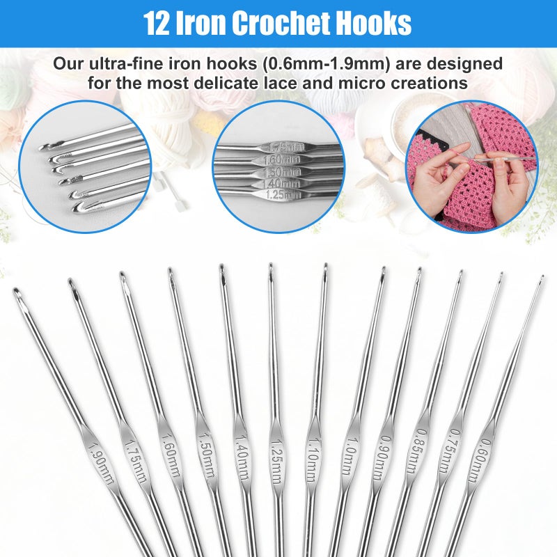 MECHEER Crochet Hooks Set, 54 Pack Crochet Needles Set Crochet Kits for Beginners, Ergonomic Crochet Hooks Kit with Storage Case, Knitting Needles, Hand Craft Knitting Accessories for Crocheters - Image 4
