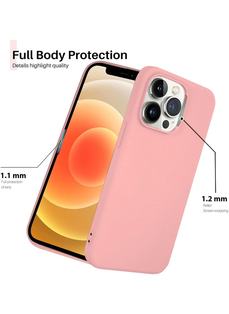 Generic - Generic Silicone Case Compatible with iPhone 12 Pro Max, Slim Liquid Silicone, Layers of Soft Gel Rubber Shockproof, Protective Phone Case Cover with TPU Lining (Pink) - Image 1