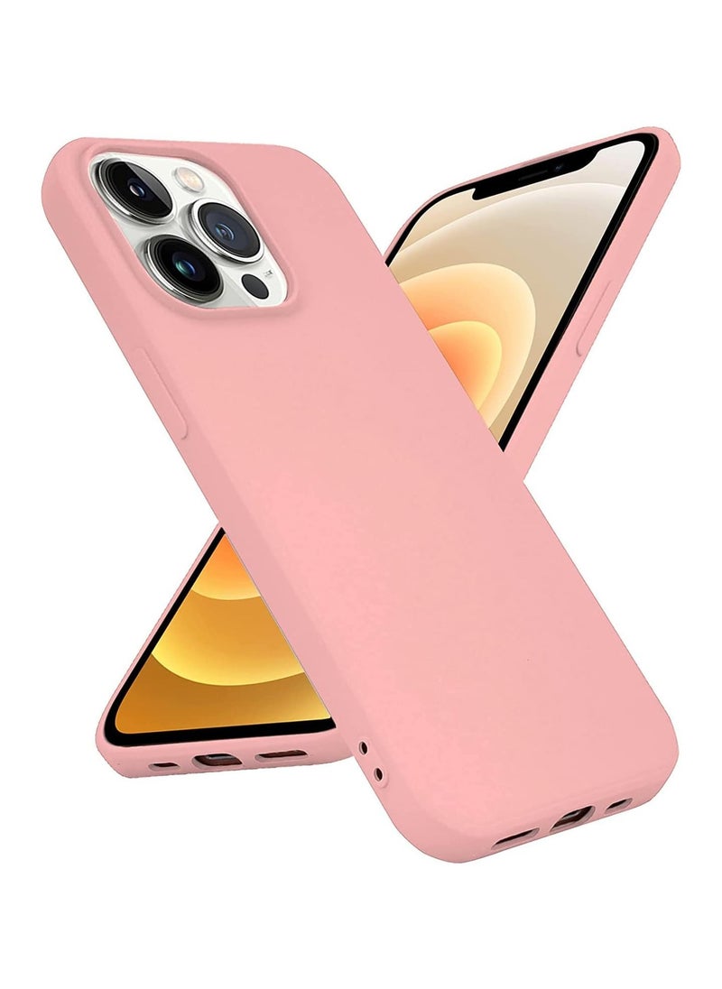 Generic - Generic Silicone Case Compatible with iPhone 12 Pro Max, Slim Liquid Silicone, Layers of Soft Gel Rubber Shockproof, Protective Phone Case Cover with TPU Lining (Pink) - Image 1