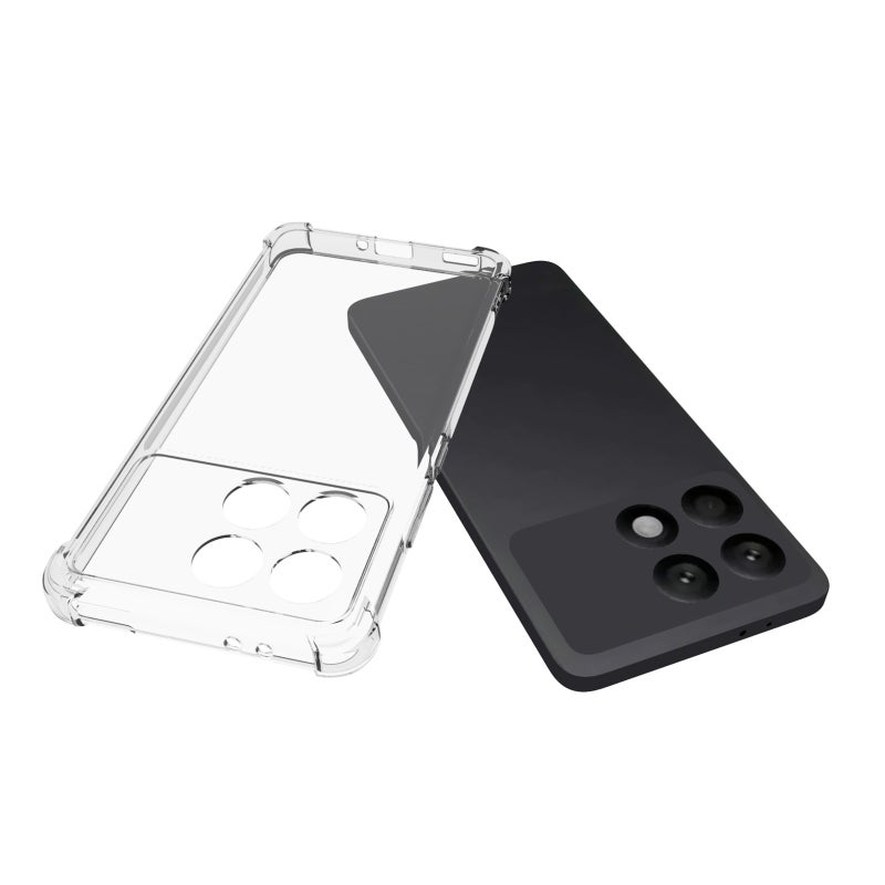 HuHa Case Cover For Xiaomi Redmi K70 Pro Shockproof Non-slip Thickening TPU Phone Case(Transparent) - Image 3