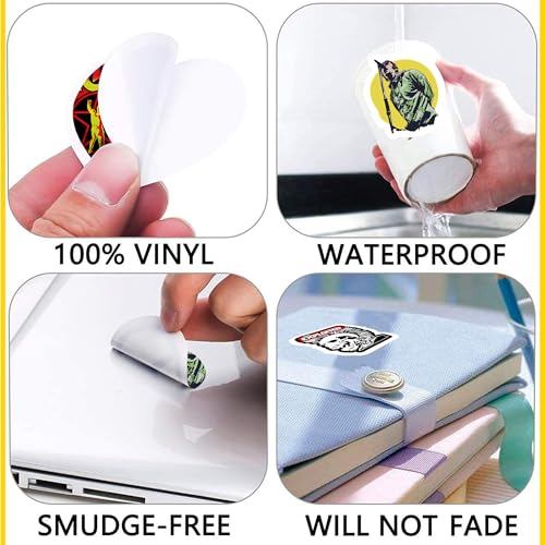 True Flair Trueflair Pack of 53 Rock Band Music Vinyl Laptop Stickers, Random Designs, for Laptop, Journal, Bike Helmet, Diary, Guitar, Mobile, Waterproof, Self-Adhesive (Rock Band) - Image 3