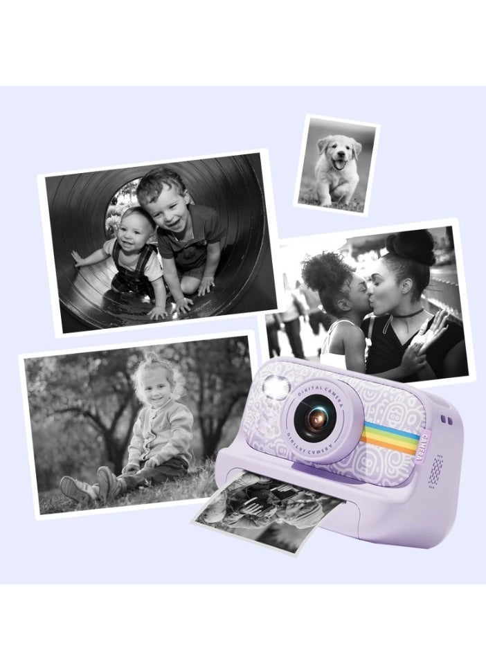 AROAQ Instant Print Camera, 1080P HD Digital Video Camera, Lightweight And Durable Kids Portable Camera. High Capacity Digital Camera With Print Paper 32GB Card And Lanyard, (White)  - Image 3