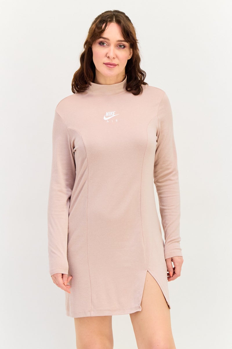 Nike Women Tight Fit Long Sleeve Outdoor Dress, Rust Pink - Image 1