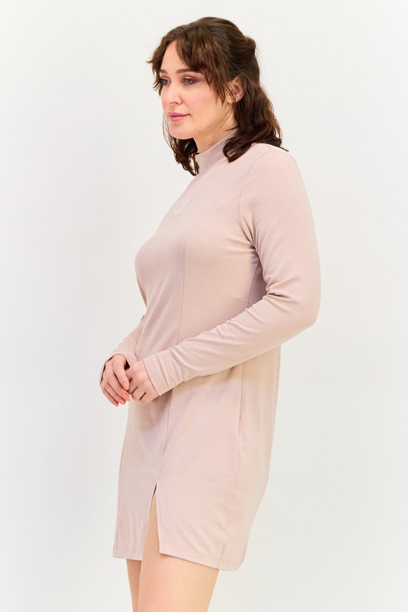 Nike Women Tight Fit Long Sleeve Outdoor Dress, Rust Pink - Image 2