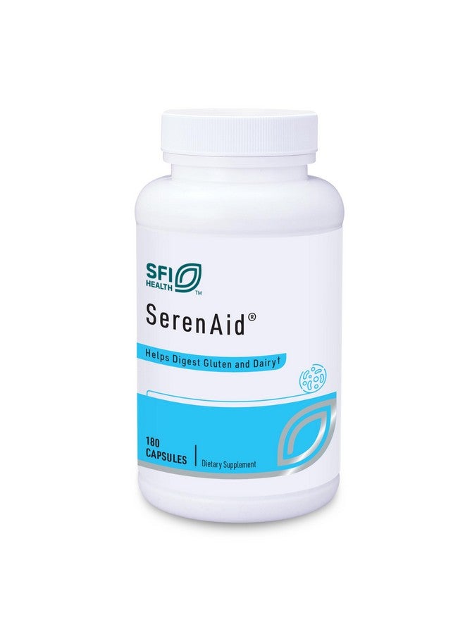 مختبرات كلاير Klaire Labs SerenAid - مكمل غذائي نباتي متعدد الإنزيمات الهضمية مع نشاط DPP-IV واللاكتاز - مزيج إنزيمي لدعم تكسير الجلوتين ومنتجات الألبان - يعزز الهضم (180 كبسولة) - Image 1