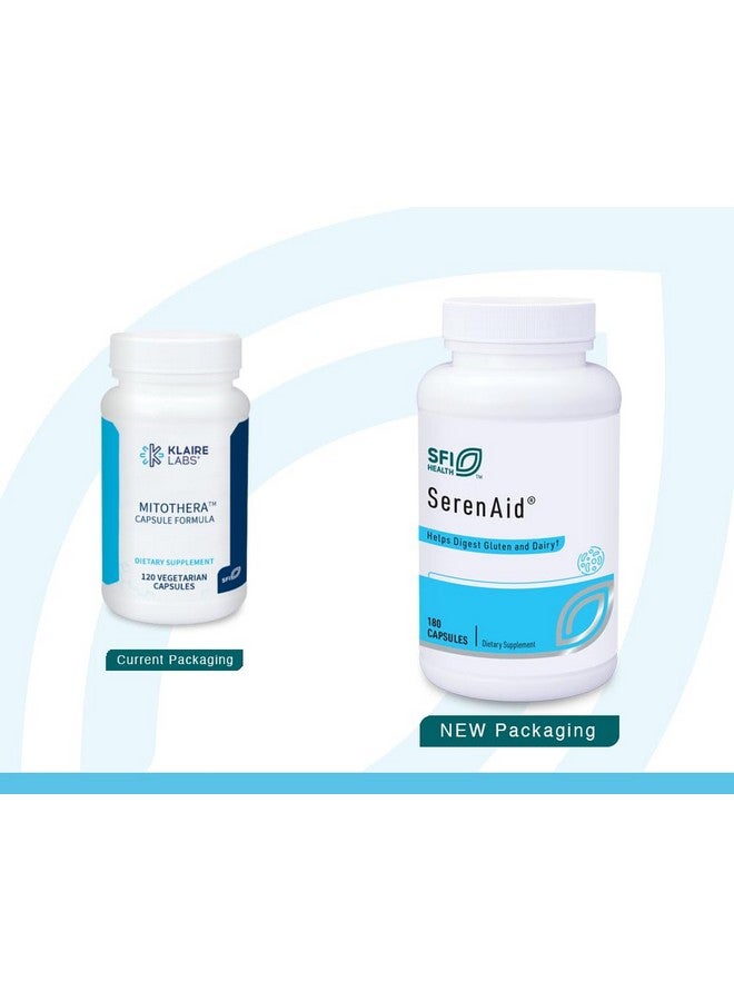 مختبرات كلاير Klaire Labs SerenAid - مكمل غذائي نباتي متعدد الإنزيمات الهضمية مع نشاط DPP-IV واللاكتاز - مزيج إنزيمي لدعم تكسير الجلوتين ومنتجات الألبان - يعزز الهضم (180 كبسولة) - Image 2