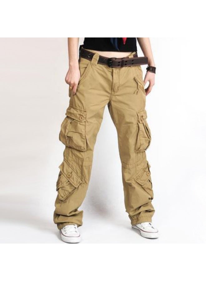 Wholesale European And American Pants Women's Overalls Cross-border Multi-bag Sports Pants Loose Tactical Pants Plus Size Casual Pants 