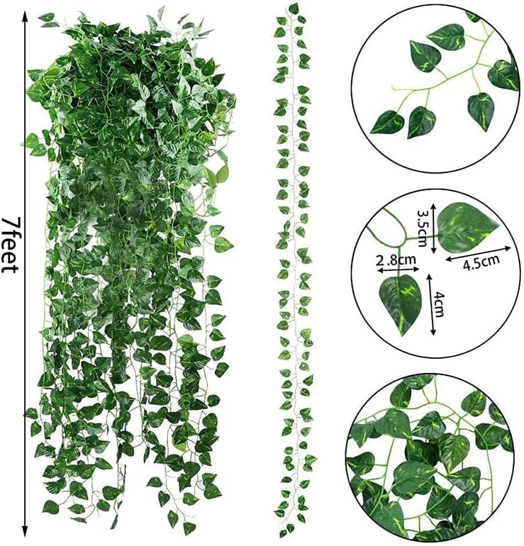 CEWOR Fake Vines for Room Decor 24 Pack 168ft Artificial Ivy Greenery Garland for Bedroom Wall Decor, Hanging Green Leaves for Party Wedding Christmas Decoration - Image 2