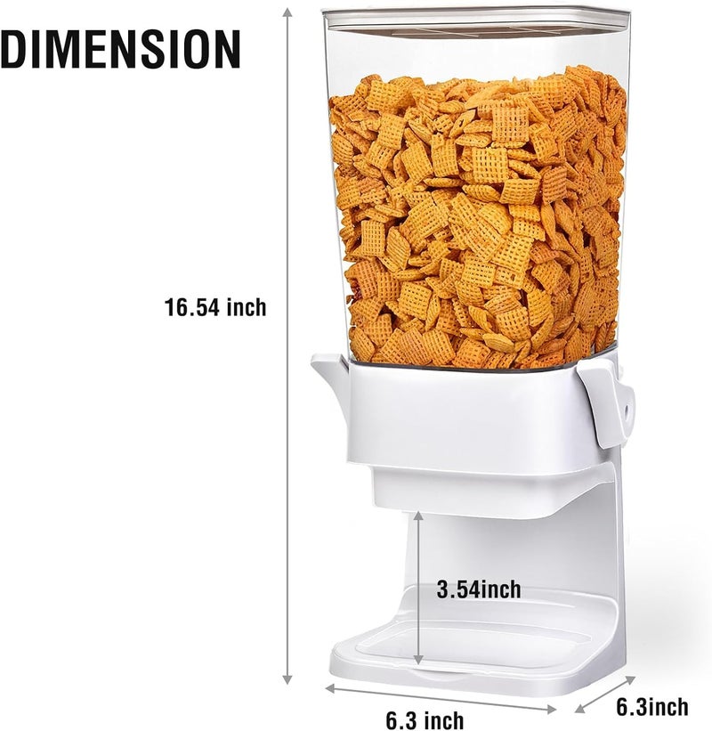 QNP Cereal Dispenser Countertop 3pcs,5.5L Cereal Containers Storage Dispenser for Pantry,Dry Food Storage Rice Containers,Candy Dispenser,Snack Organizer Machine for Grains, Nuts,Oatmeal, Pet Food White - Image 3