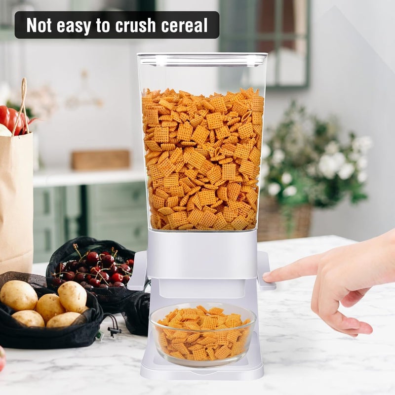 QNP Cereal Dispenser Countertop 3pcs,5.5L Cereal Containers Storage Dispenser for Pantry,Dry Food Storage Rice Containers,Candy Dispenser,Snack Organizer Machine for Grains, Nuts,Oatmeal, Pet Food White - Image 5