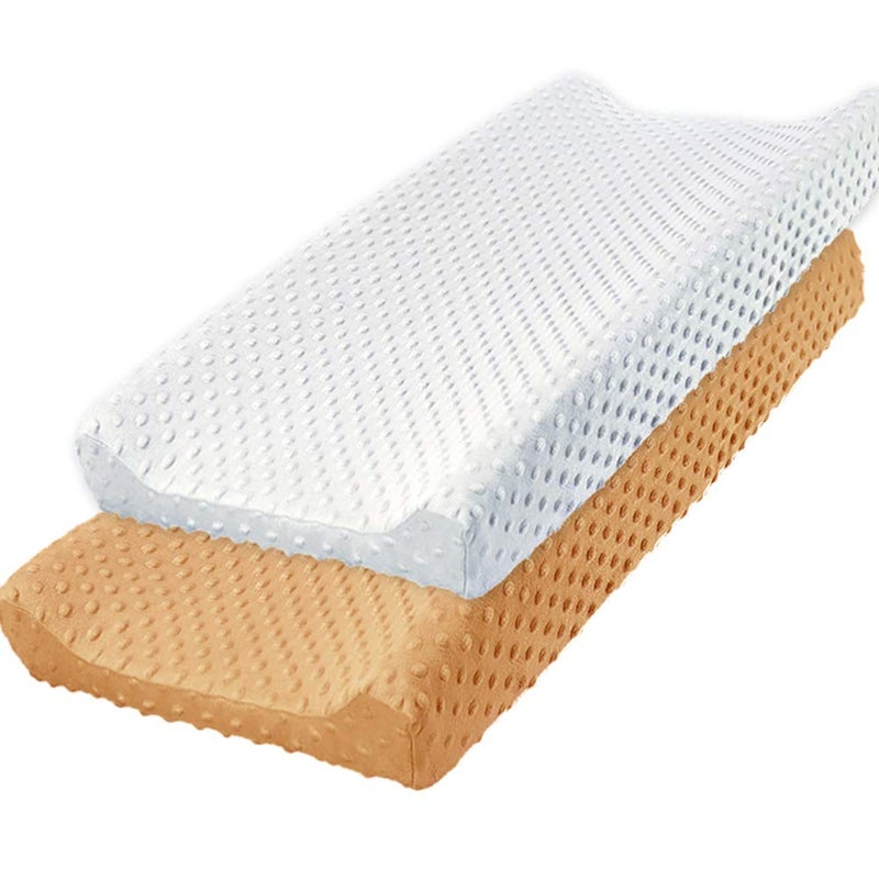Owlowla Owlowla Changing Pad Cover Soft Minky Dots Changing Table Sheets for Baby Boy and Girl 2PackWhiteClassic Brown
