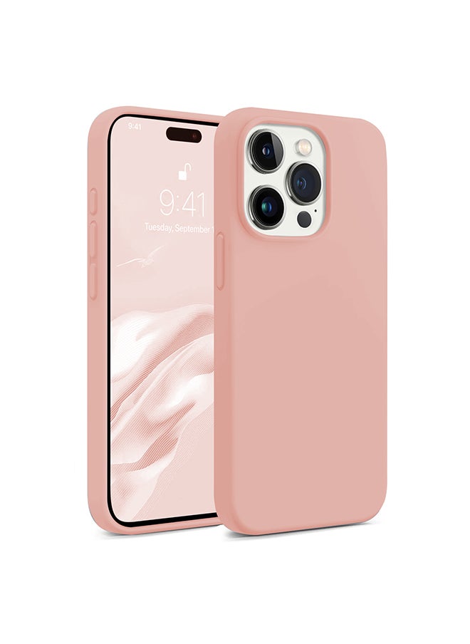 O Ozone Silicone Case for iPhone 15 Pro Case, Liquid Silicone Cover With Soft Microfiber Lining [Full Covered Camera] Shockproof Phone Case Cover - Pink  - Image 1