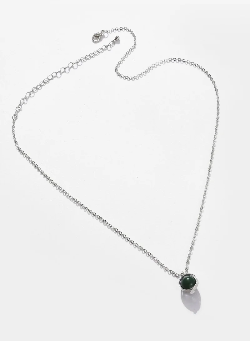 SOHI Silver Plated Designer Necklace