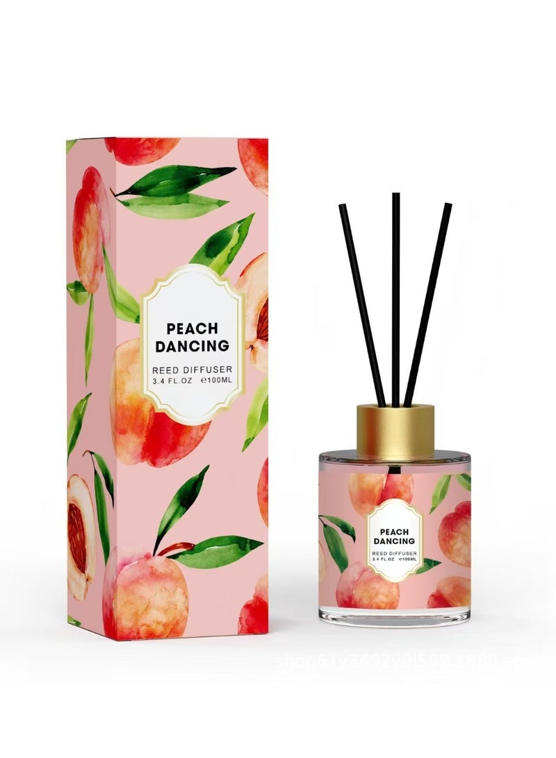 معطر جو برائحة الخوخ، ١٢٠ مل - عطر يدوم طويلاً - يحتوي على ٣ أعواد