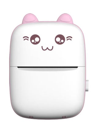 Mini Portable Thermal Printer with 1 Roll Paper – Pink/White - view 2