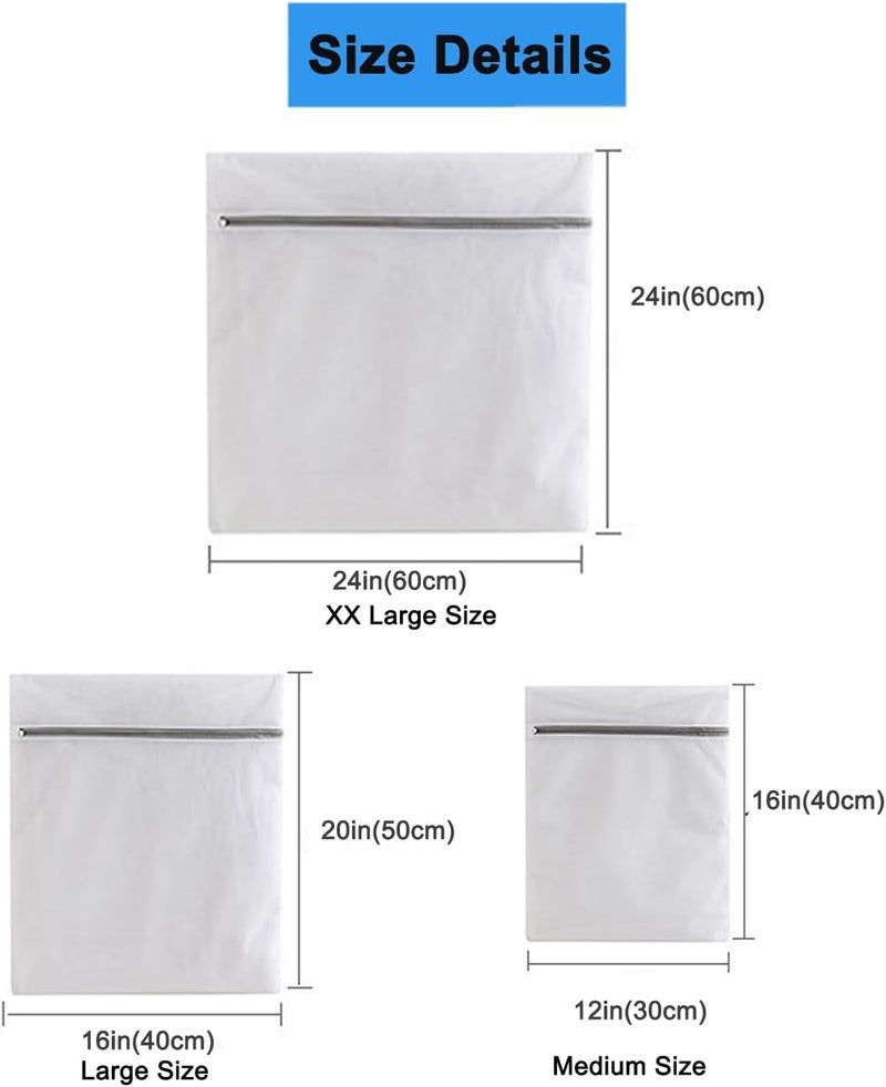 HUAPX Durable Mesh Laundry Bags for Delicates,4Pcs Small Wash Bag for Washing Delicates,Underwear and Lingerie, Big Clothes,Sweater,Makeup Organizer Bags 16 x 20inch (4 Large) - Image 3
