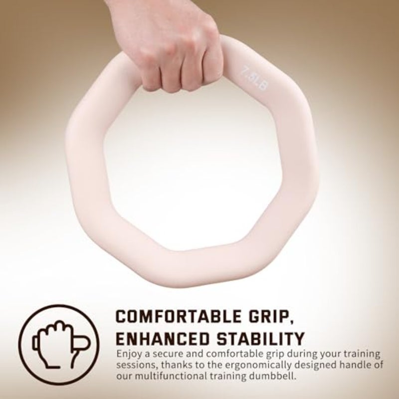Weight Ring 2-in-1 Kettlebell and Dumbbell, cast iron+PVC coating, Yoga Exercise, Aerobics, Core Training, 4 in a set 0.33LB + 5.5LB + 7.7LB + 9.9LB - Image 4