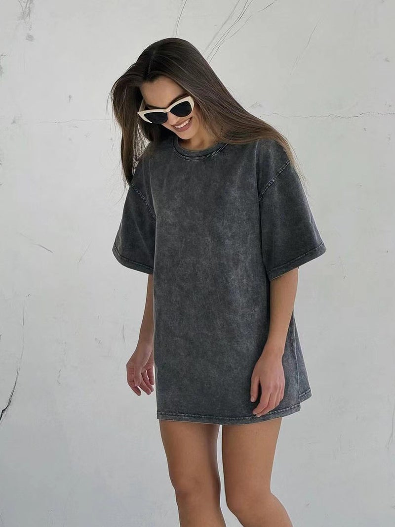 Export Old Fried Snowflake Trendy Brand Short-Sleeved T-Shirt Men'S American Loose Cotton 230G Couple Style Top Ins - Image 5