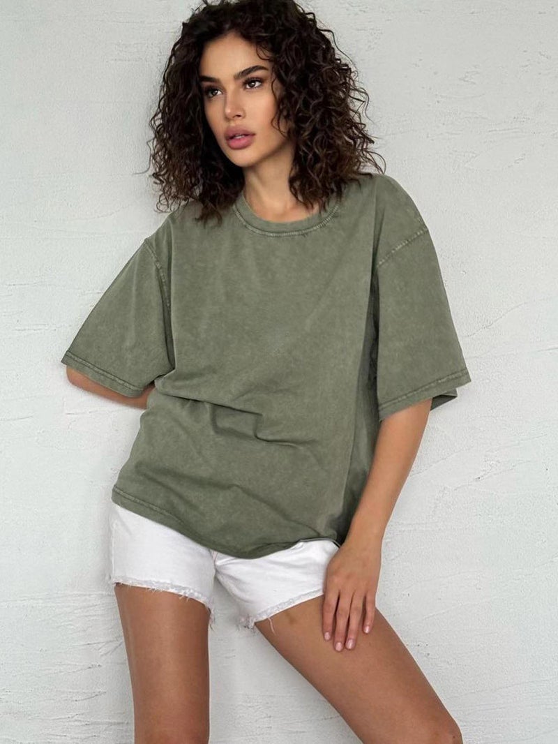 Export Old Fried Snowflake Trendy Brand Short-Sleeved T-Shirt Men'S American Loose Cotton 230G Couple Style Top Ins - Image 3