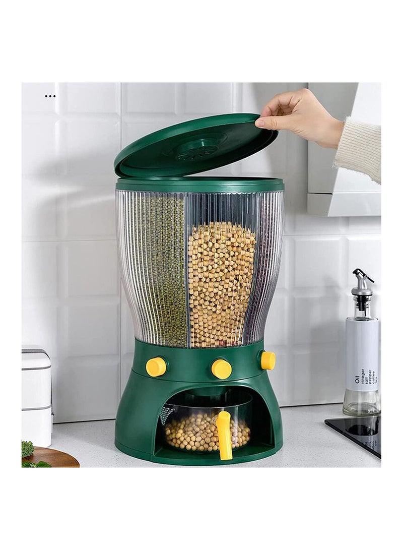 AMM Food Grain Storage Container Rotating Sealed Rice Bucket Household Grain Storage Box Kitchen Storage Tank for Cereal Candy Coffee Bean Grain (Green) - Image 5