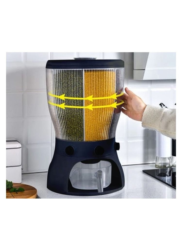 AMM Food Grain Storage Container Rotating Sealed Rice Bucket Household Grain Storage Box Kitchen Storage Tank for Cereal Candy Coffee Bean Grain (Green) - Image 4