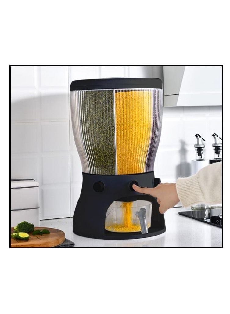 AMM Food Grain Storage Container Rotating Sealed Rice Bucket Household Grain Storage Box Kitchen Storage Tank for Cereal Candy Coffee Bean Grain (Green) - Image 3