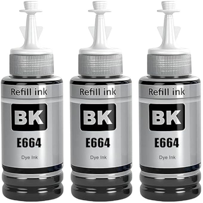 664 INK COMPATIBLE WITH EPSON 664 INK CARTRIDGES MULTIPACK FOR ET-2500 ET-2550 ET-2600 ET-2650 ET- 3600 ET-4500 ET-4550 ET-14000 ET-15000 ET-16500 L10 0 L11 0 L200 L210 L350 L355 (3 PACK) - Image 1