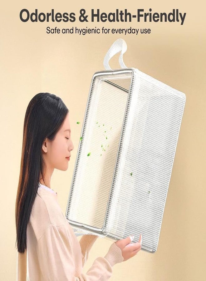 DMDENT PVC Transparent Storage Basket With Lid and without lid Clothes Organizer Storage Box Steel Frame Wardrobe Organizer Foldable Clothes Storage Box 26 Liter (Transparent) (Pack of 1) - Image 5