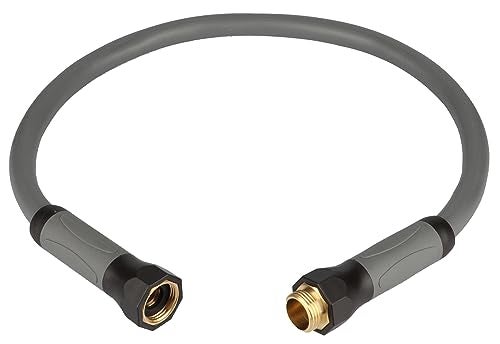 YOTOO Heavy Duty Hybrid Garden Lead in Water Hose 58Inch by 3Feet 150 PSI Kink Resistant AllWeather Flexible with Swivel Grip Handle and 34 GHT Solid Brass Fittings Gray - Image 1