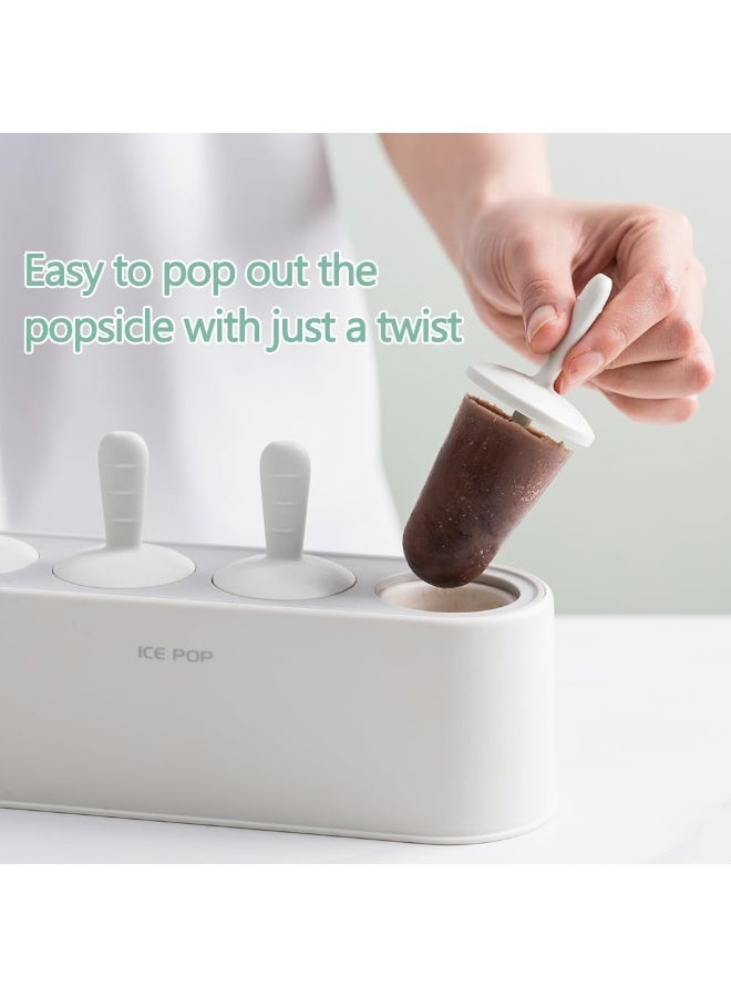 WYOK Popsicle Mold Set 4 Pieces Homemade Silicone Popsicle Maker Kid Easy Release Ice Cream Molds Reusable DIY Pop Molds - Image 3