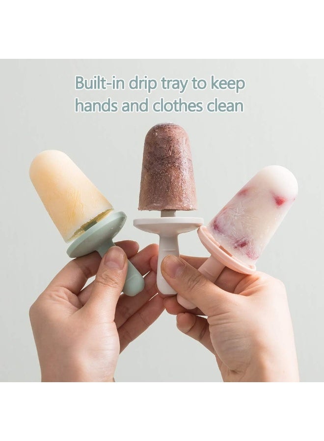 WYOK Popsicle Mold Set 4 Pieces Homemade Silicone Popsicle Maker Kid Easy Release Ice Cream Molds Reusable DIY Pop Molds - Image 2