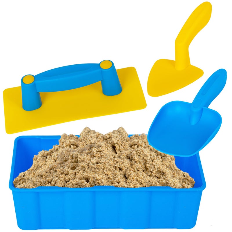 ArtCreativity Sand Brick Maker for Kids - 4 Piece Sand Toy Set - Outdoor Sand Block Playset for Building with 2 Shovels, Sand Brick Mold, and Leveler - Fun Sand Toys for Boys and Girls - Image 1