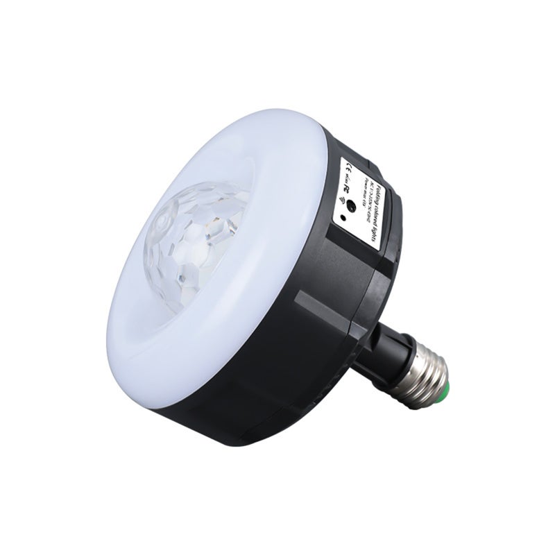 Rotating Light Bulb: 180° Adjustable Lamphead, Sound Control & Auto Modes - 3 Brightness Levels, Colorful & White Light Crystal Magic Ball Lamp for Home KTV, Parties, Bars - Image 1
