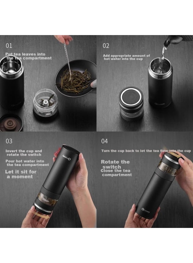 Vanow Insulated Tea Infuser Bottle Portable Travel Men's High-end Customized Water Cup - Image 2