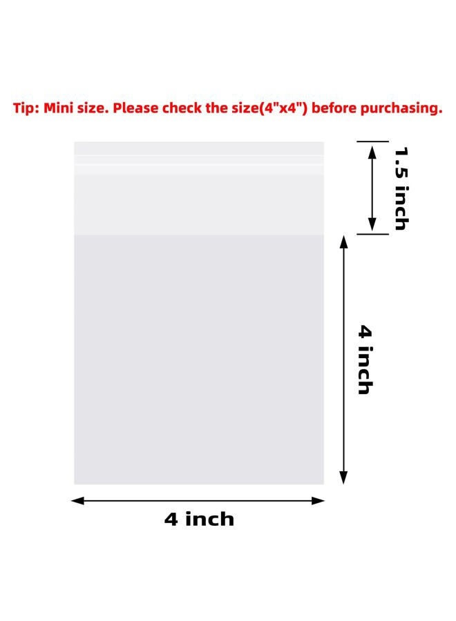 Morepack Cookie Bags for Gift Giving,Self Sealing Cellophane Bags 4x4 Inches,Clear Resealable Cellophane Bags Self Adhesive Individual Cookie Bags for Packaging 200Pieces (Mini Size) - Image 2