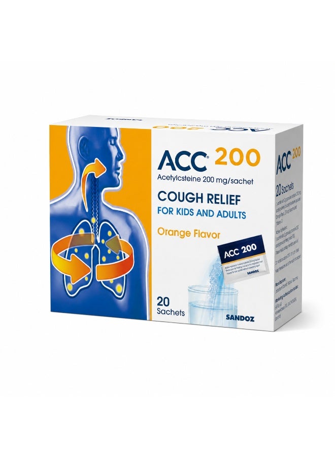 ACC 200 - 20 Sachets | Acetylcysteine 200mg Orange Flavor Cough Relief